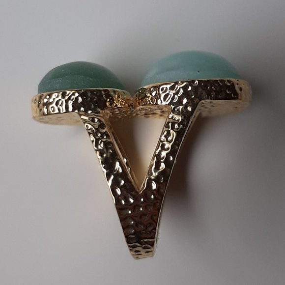 NWOT Beyond Rings Jewelry 14K Amzaonite Mother & Child Ring Size 6 - Picture 2 of 3